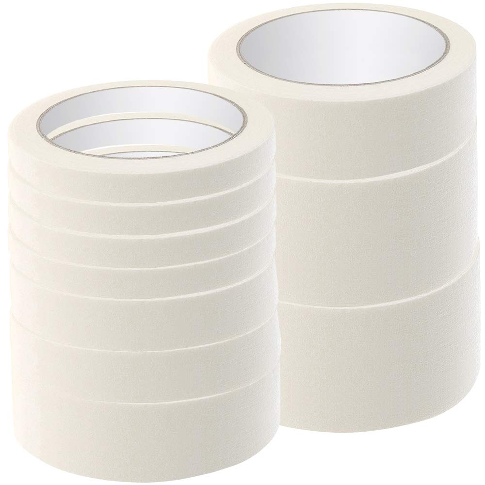 White Masking Tape Painter's Tape 50mm 30mm 20mm 10mm Artist Tape, 10 Pack