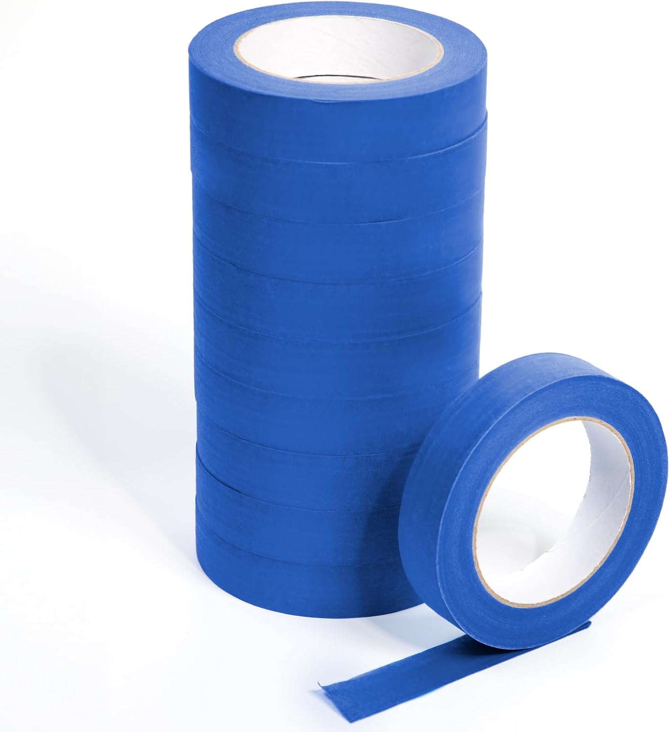 Masking Tape for Painting - 24 mm x 50 m Blue Decorators Tape, 10 Rolls