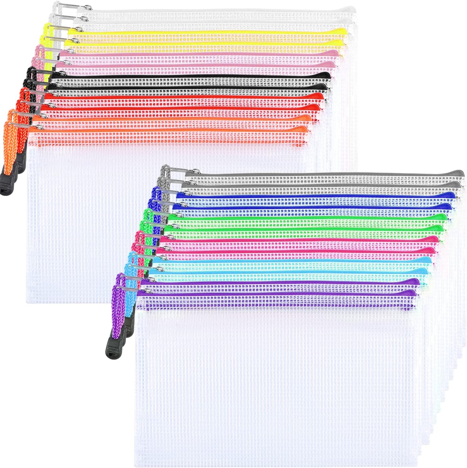 24PCS A6 Plastic Wallet Clear Pencil Case