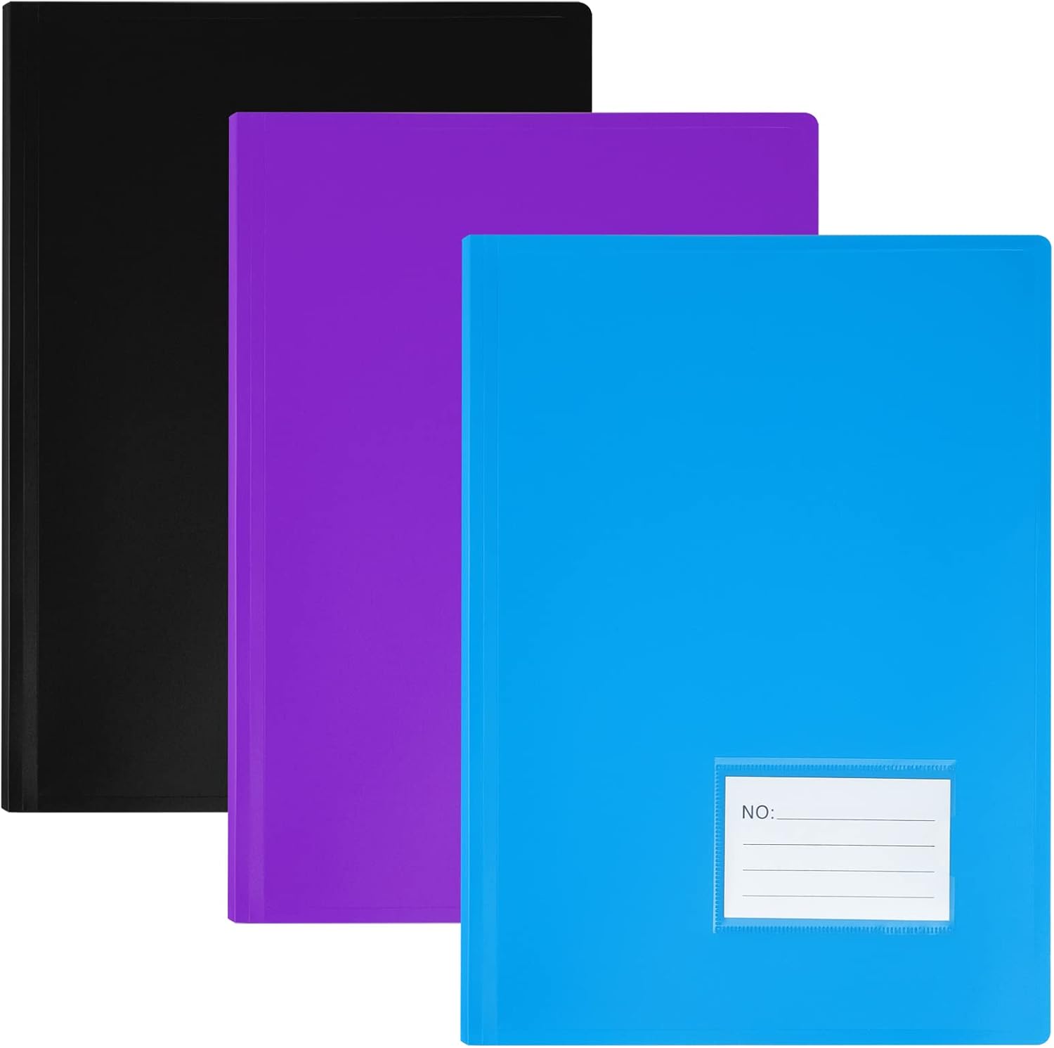 Display Book A4 Display Folders - Presentation Project Folder Plastic Pockets Portfolio Art Folder with Plastic Sleeves- 60 Pockets (3 Colours)