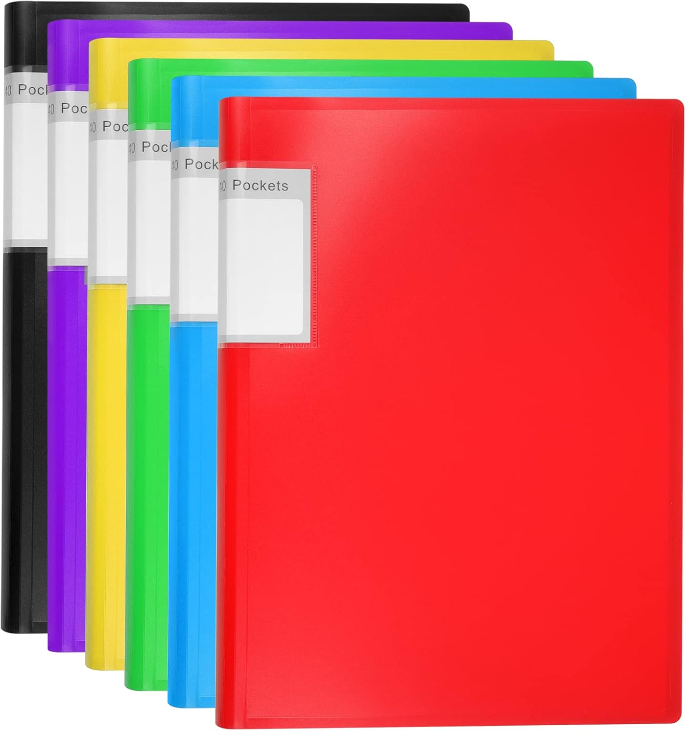 A4 Display Book Display Folder with Plastic Sleeves Presentation Folders Project Folder- 40 Pocket (6 Colours)