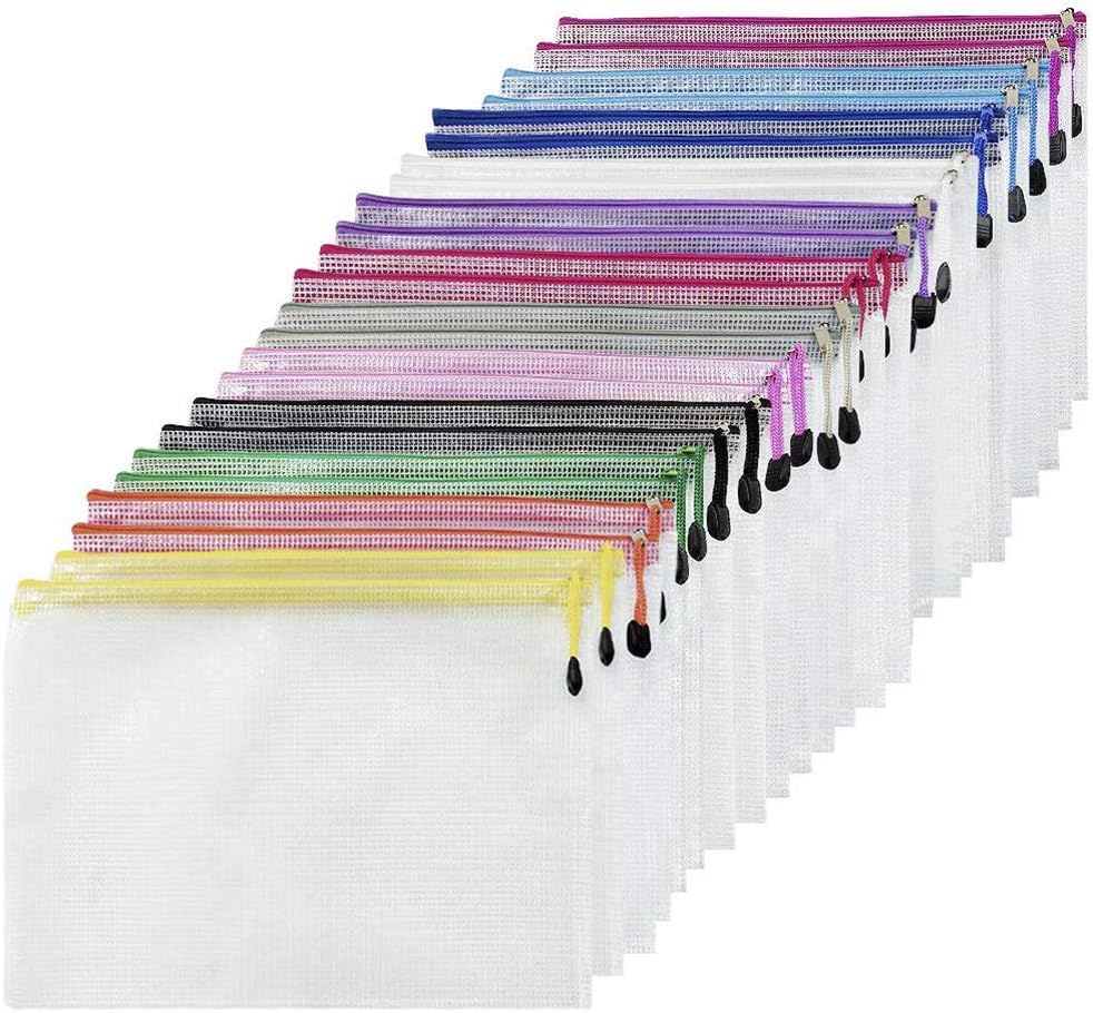 24PCS Plastic Wallets Folders A4 Zip Wallet