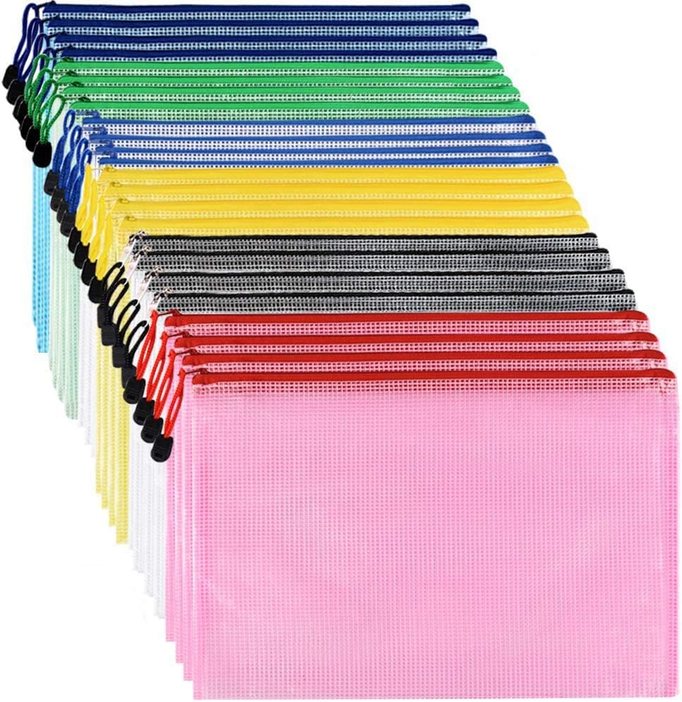 Plastic Wallets A4 Zipped Wallets- 24 Pieces