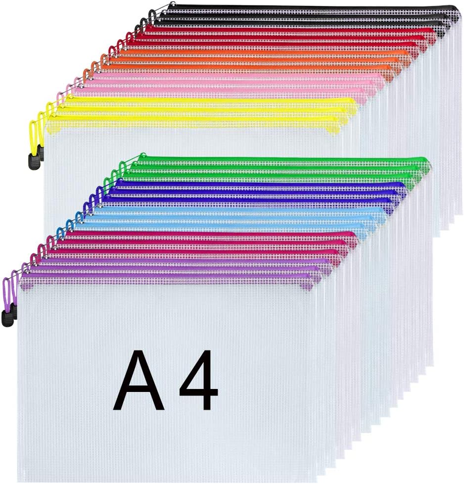Plastic Wallets - 30PCS A4 Zip Folders